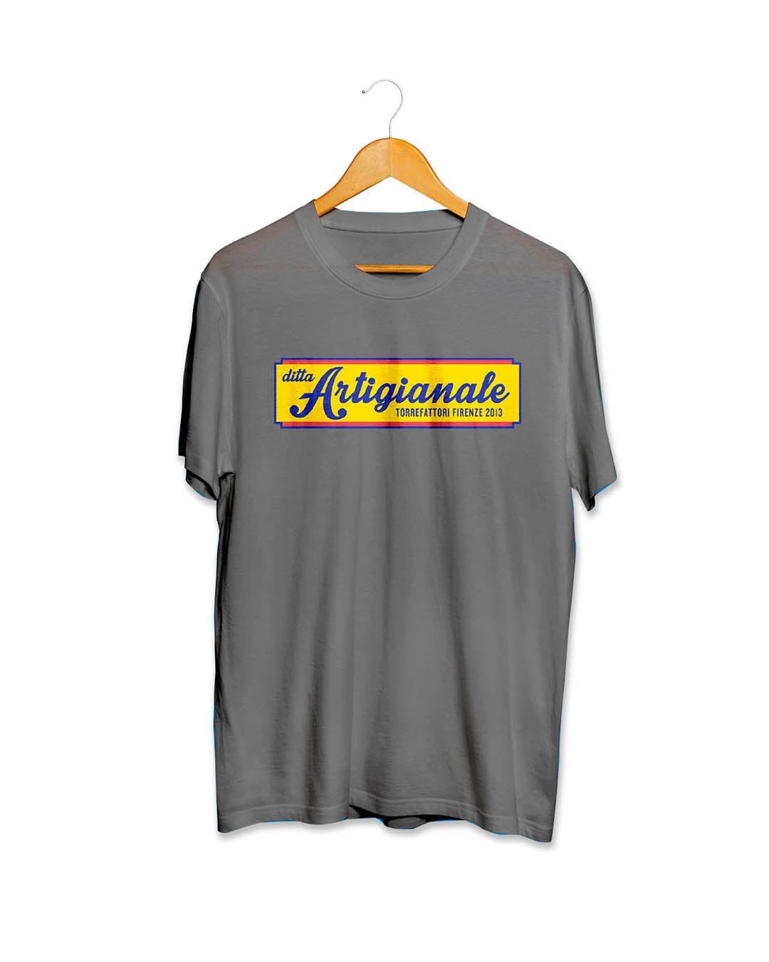 T-shirt Grigio con Logo Ditta - Unisex