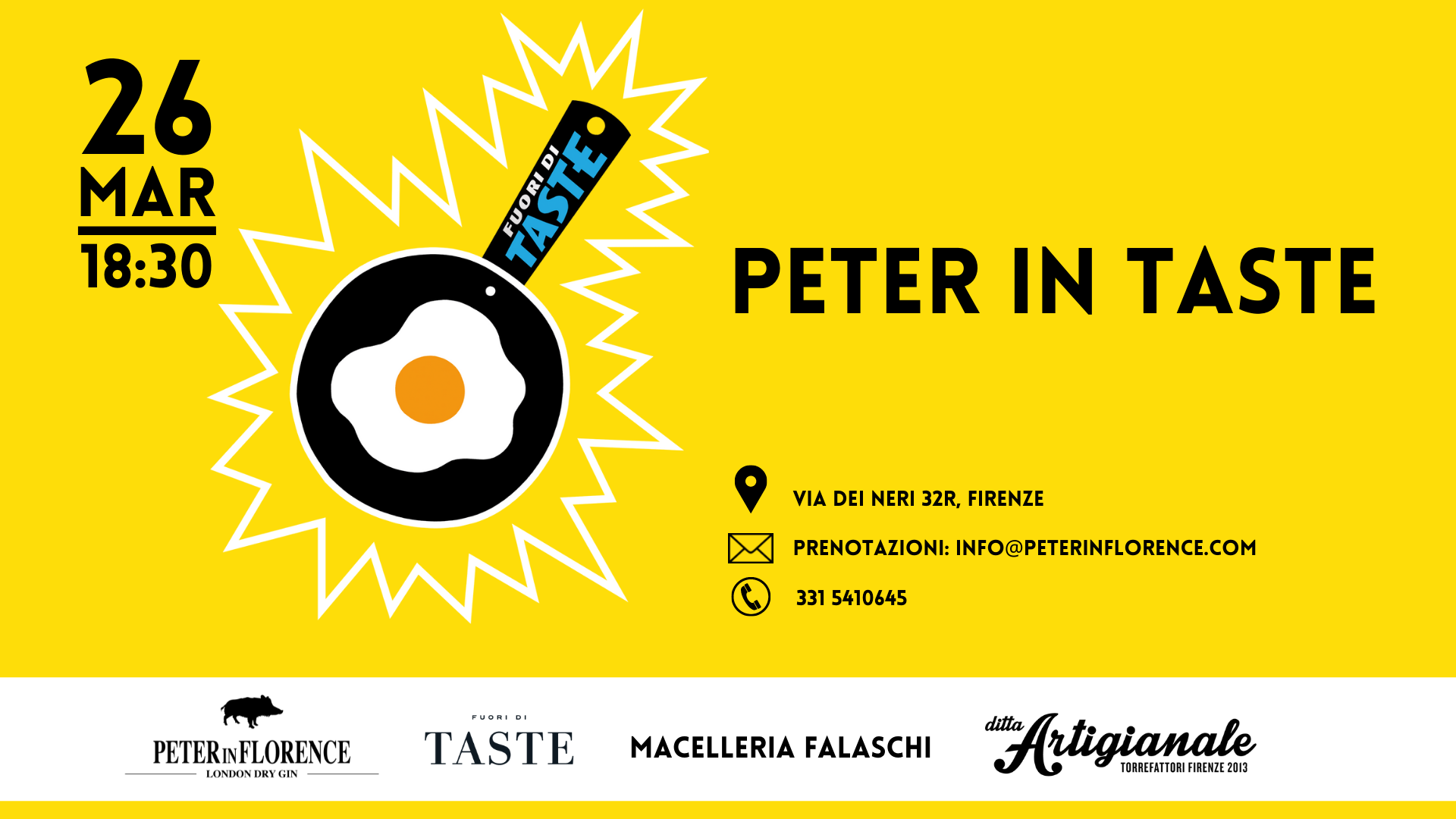 PETER IN TASTE  | SABATO 26 MARZO 2022